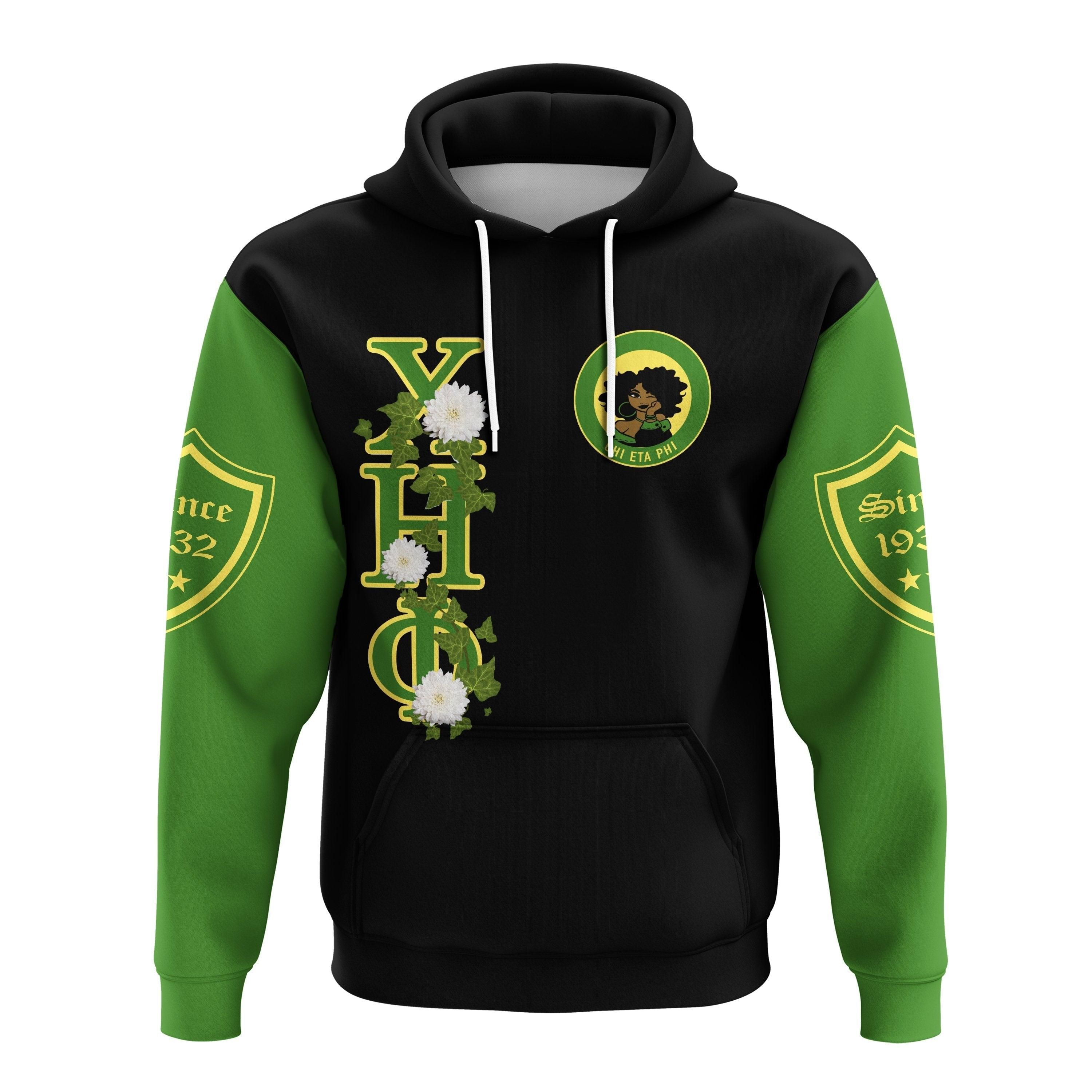 African Hoodie - Chi Eta Phi White Chrysanthemum Pullover