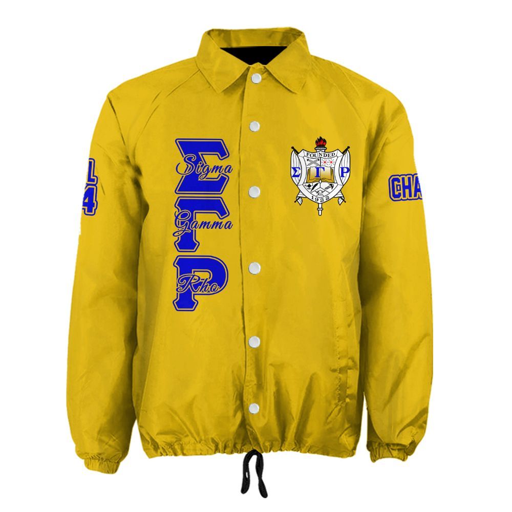 Ireishprint Sigma Gamma Rho Custom Line Crossing Jacket, Personalized Gold Royal Blue Jacket 1922 Sorority Crossing Jacket