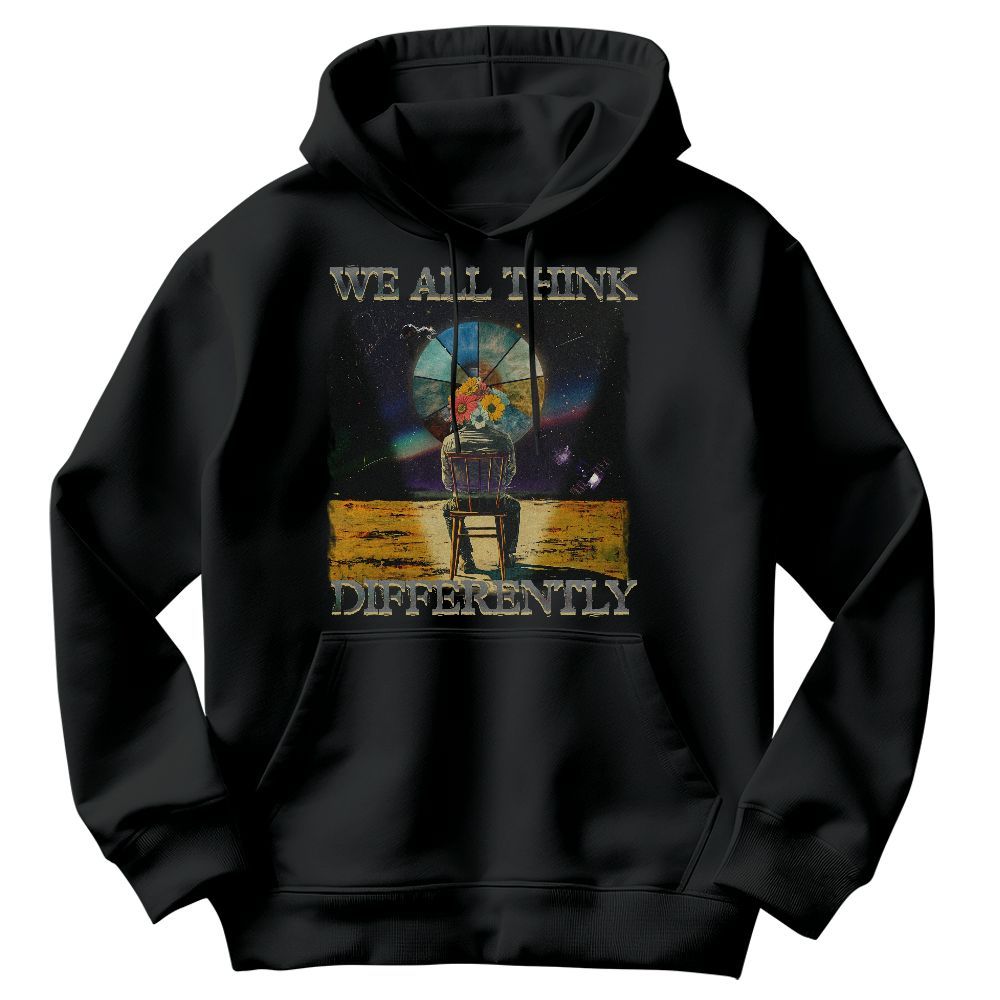 Amare Box We All Think Differently Autism Awareness Shirt, Neurodiversity SPED Team Language Therapist Unisex Hoodie