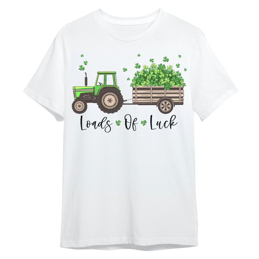 Amare Box Farm Tractor Shirt, Loads Of Luck, Love Tractor, Patrick's Day, Tractor Clipart, Gift For Farm Lover Unisex Shirt