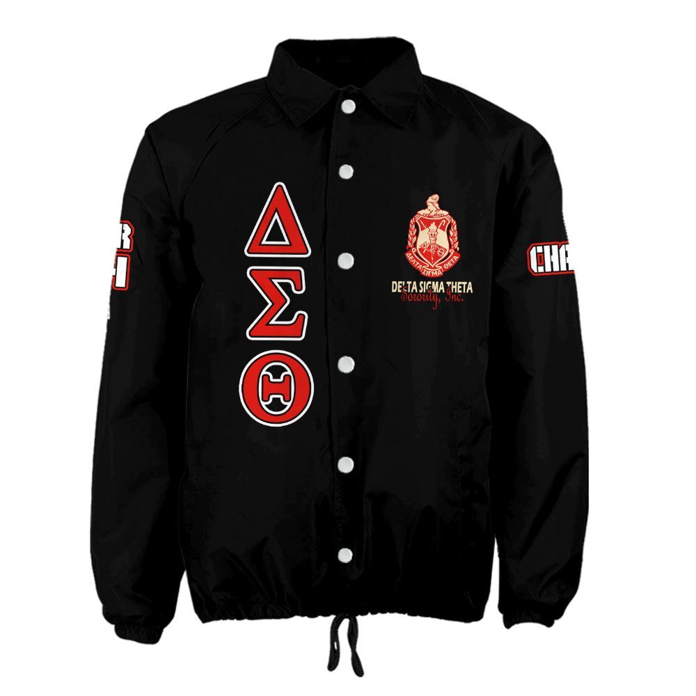 Ireishprint Delta Sigma Theta Custom Line Crossing Jacket, Personalized Black Jacket Delta Sigma Theta 1913 Sorority Crossing Jacket