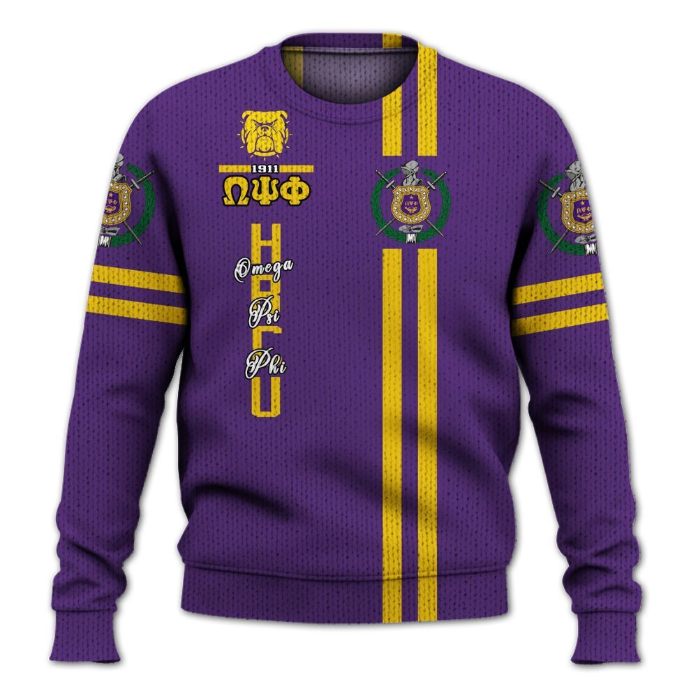 Ireishprint ΩΨΦ Shirt, HBCU Shirt ΩΨΦ Fraternity Knitted Sweater