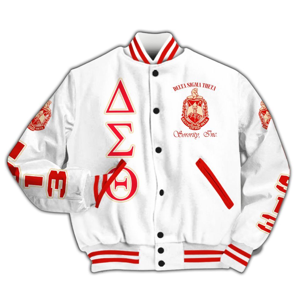 Ireishprint Delta Sigma Theta Varsity Jacket, Founded 1913 Crimson Varsity Jacket Delta Sigma Theta Sorority Jacket