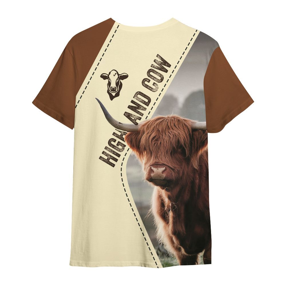 Amare Box Cow Farm Shirt, Highland Cow's Farm, Cute Cow, Farm Cow, Cow Shirt, Farm Shirt, Cow Lover, Custom Name Gift Shirt For Farmer All Over Print Unisex Shirt