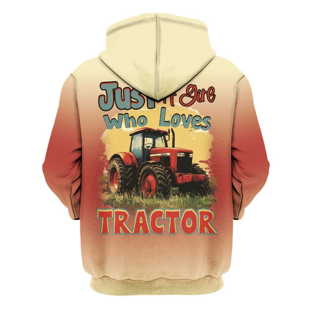 Amare Box Farm Tractor Shirt, Just A Girl Who Love Tractor, Custom Name, Tractor Name, Love Tractor, Vintage Tractor, Girl Tractor, Gift For Farm Lover Unisex Hoodie