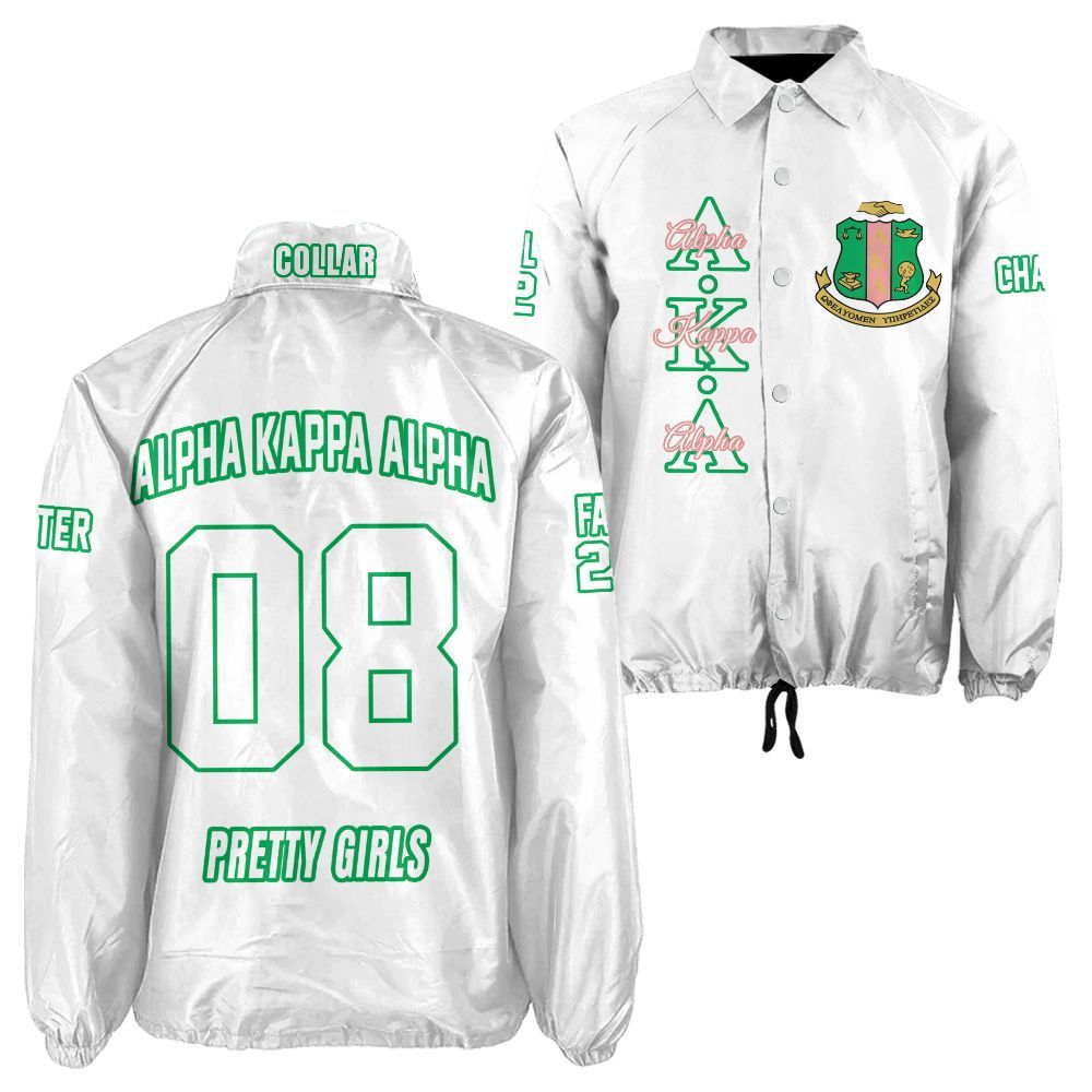 Ireishprint A.K.A Custom Line Crossing Jacket, Personalized White Jacket 1908 Sorority Crossing Jacket