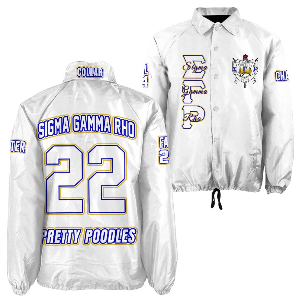 Ireishprint Sigma Gamma Rho Custom Line Crossing Jacket, Personalized White Jacket Since 1922 Sorority Crossing Jacket
