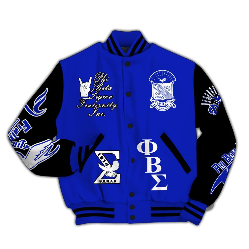 Ireishprint Phi Beta Sigma Varsity Jacket, Royal Blue Culture For Service Jacket 1914 Fraternity Jacket