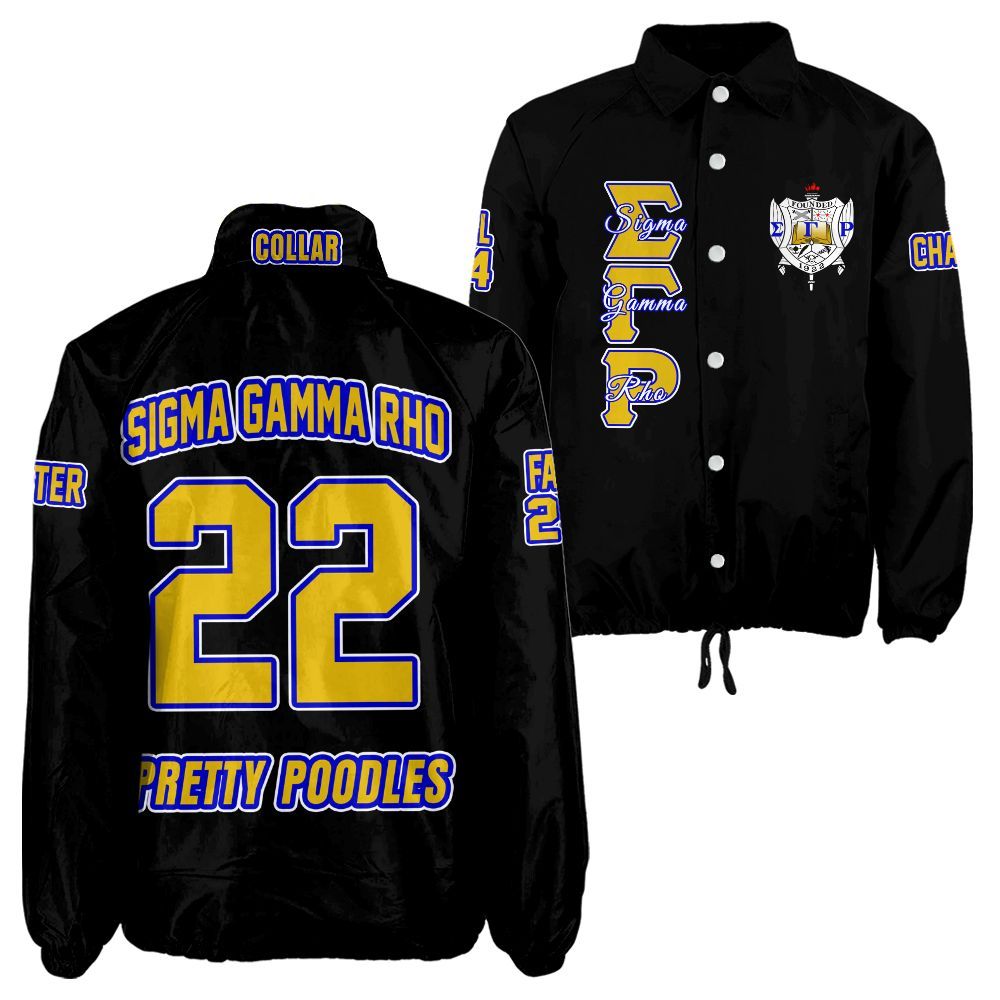 Ireishprint Sigma Gamma Rho Custom Line Crossing Jacket, Personalized Black Jacket Since 1922 Sorority Crossing Jacket