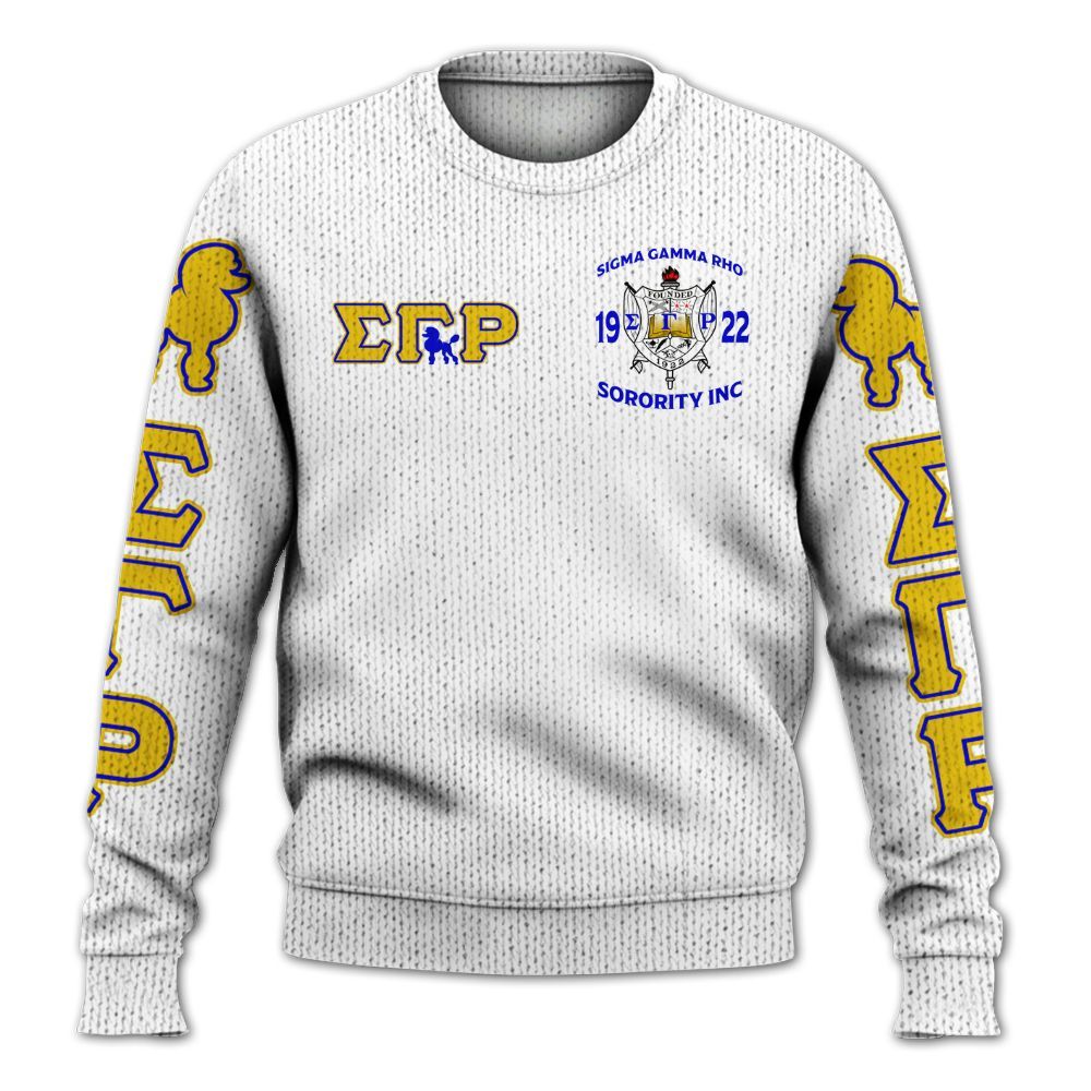 Ireishprint Sigma Gamma Rho Shirt, Pretty Poodles 1922 Sigma Gamma Rho Sorority Knitted Sweater