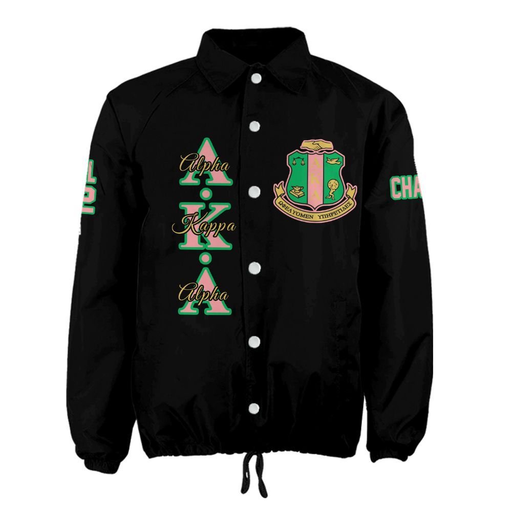 Ireishprint A.K.A Custom Line Crossing Jacket, Personalized Black Jacket 1908 Sorority Crossing Jacket