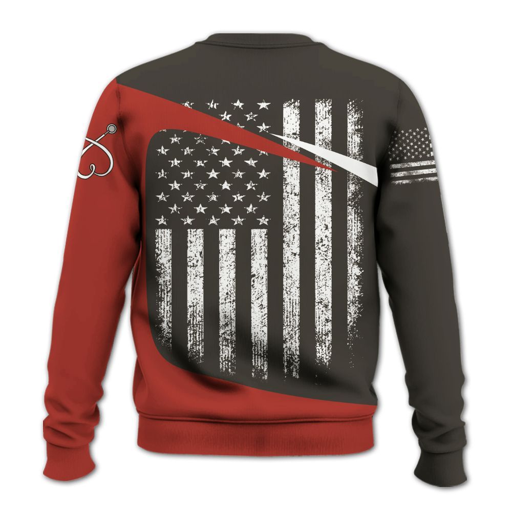 Amare Box Nurse Shirt, Nurse Live Love Save Lives, Custom Name, Nurse American Flag, Gift For Male Man, Gift For Nurse Knitted Sweater