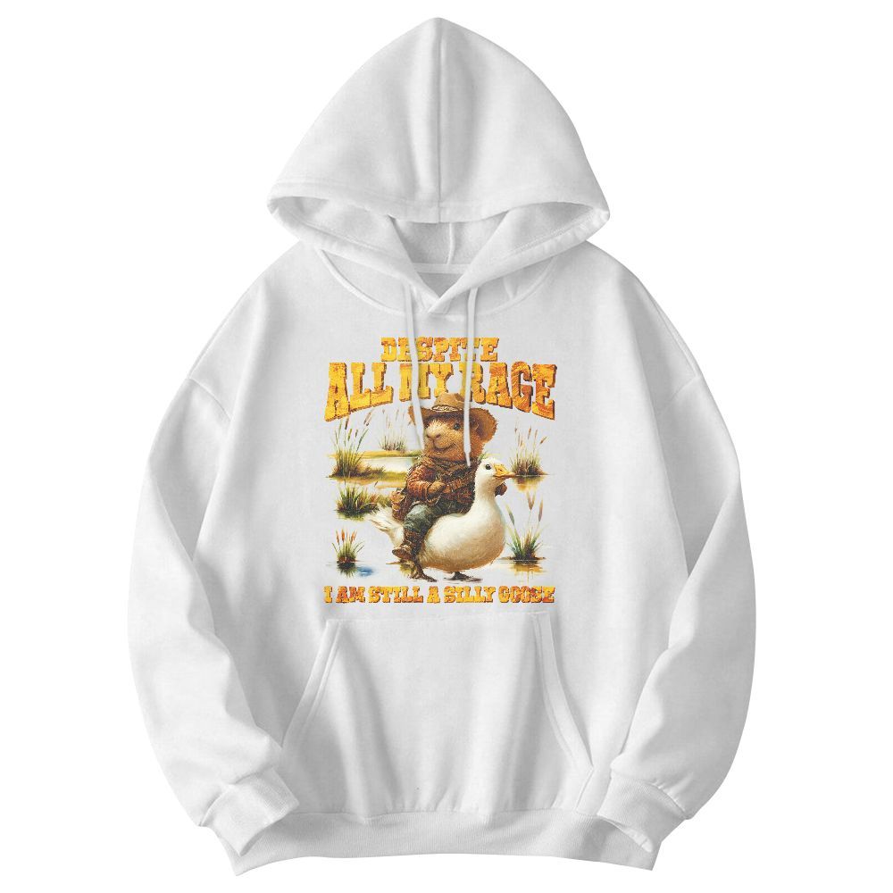 Amare Box Funny Capybara Goose Meme Shirt, Despite All My Rage I Am Still A Silly Goose Gift For Fan Unisex Hoodie