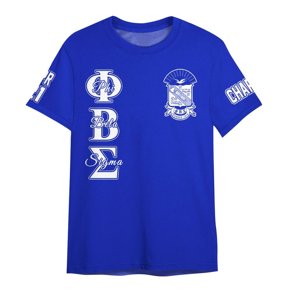 Ireishprint Phi Beta Sigma Custom Chapter Shirt, Personalized Royal Blue Shirt Phi Beta Sigma Fraternity Shirt