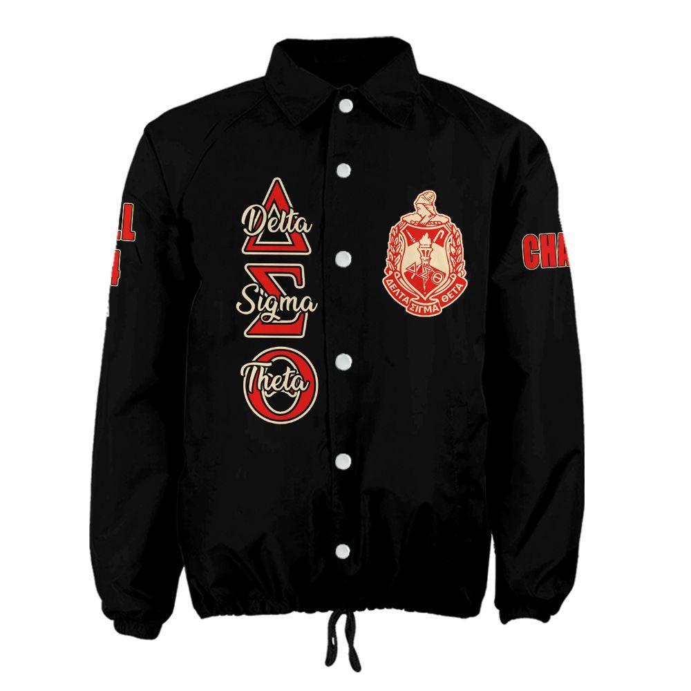 Ireishprint Delta Sigma Theta Custom Line Crossing Jacket, Black Simple Delta Sigma Theta Jacket Sorority Crossing Jacket