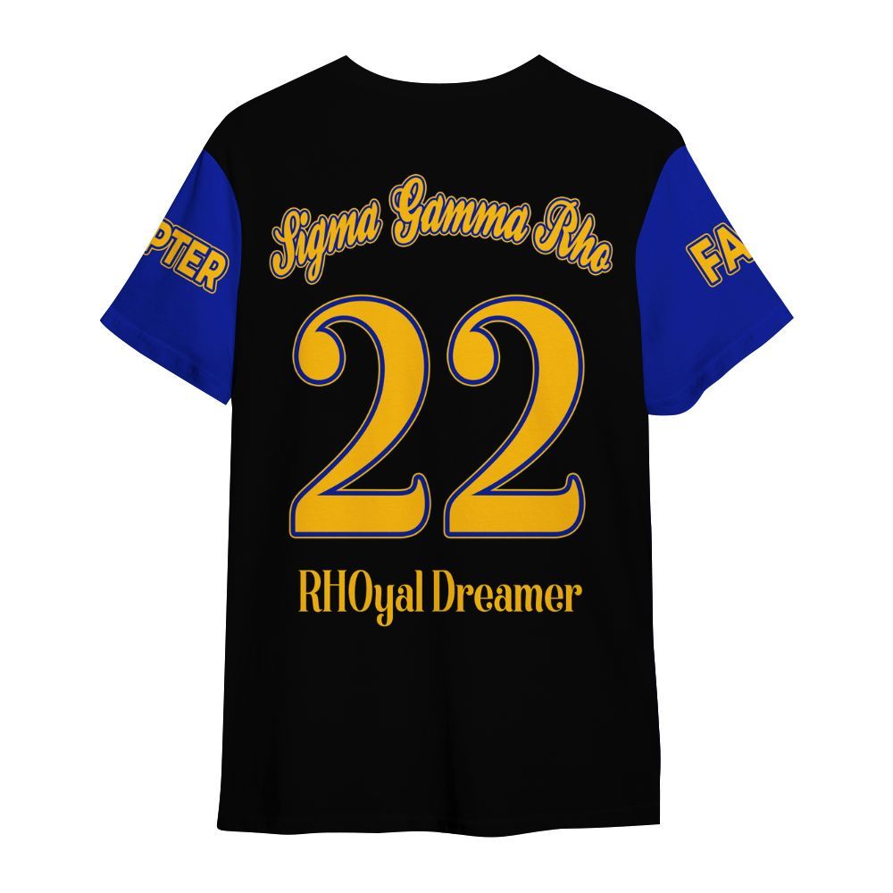 Ireishprint Sigma Gamma Rho Custom Chapter Shirt, Royal Blue Sleeves Style 1922 Sorority Shirt