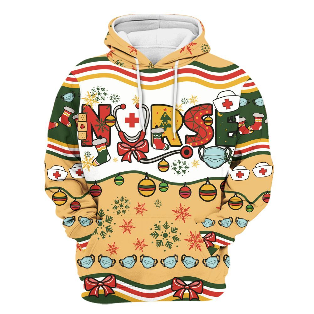 Amare Box Nurse Full Over Print, Nurse Xmas, Nurse For Gift Unisex Hoodie