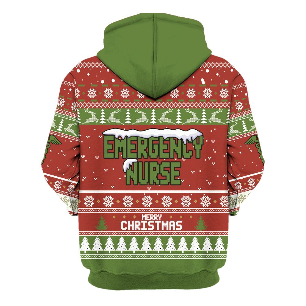 Amare Box Emergency Nurse, Snow Nurse, Merry Xmas Christmas Party Gift For Nurse Unisex Hoodie