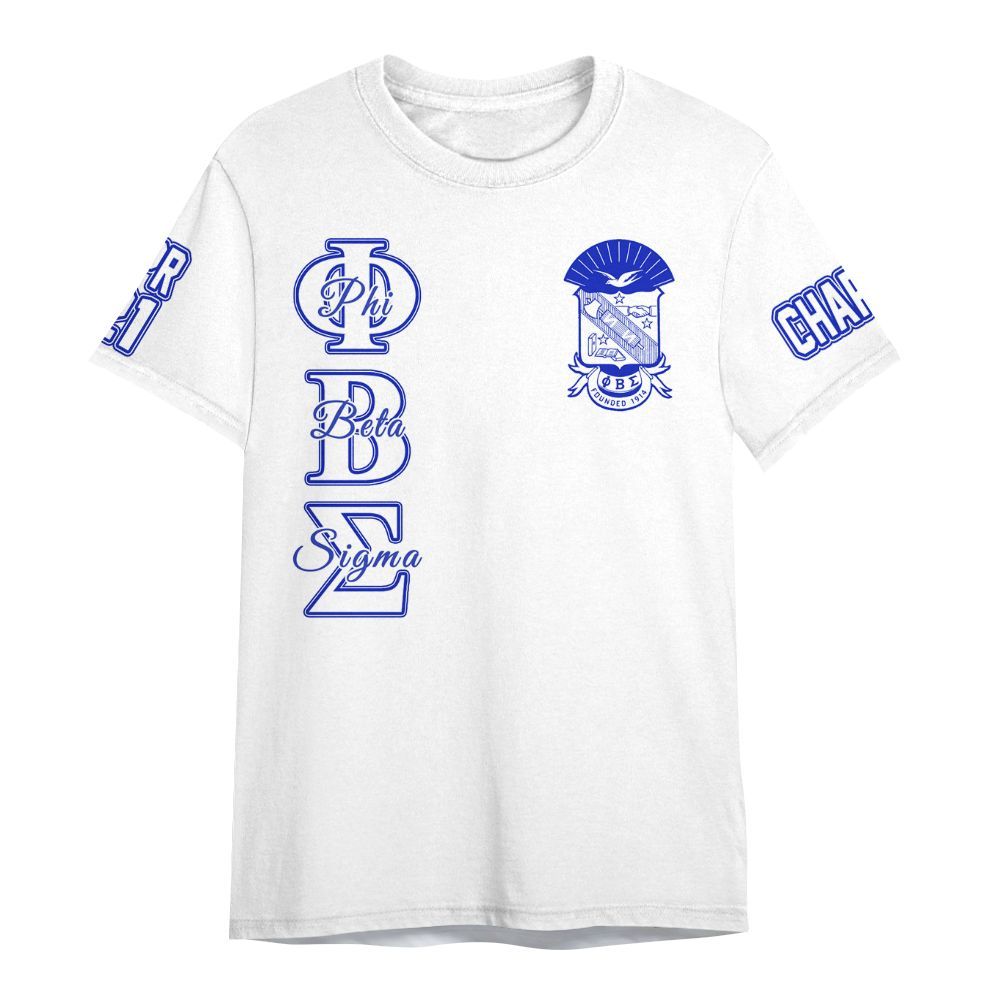 Ireishprint Phi Beta Sigma Custom Chapter Shirt, Personalized White Shirt Phi Beta Sigma Fraternity Shirt