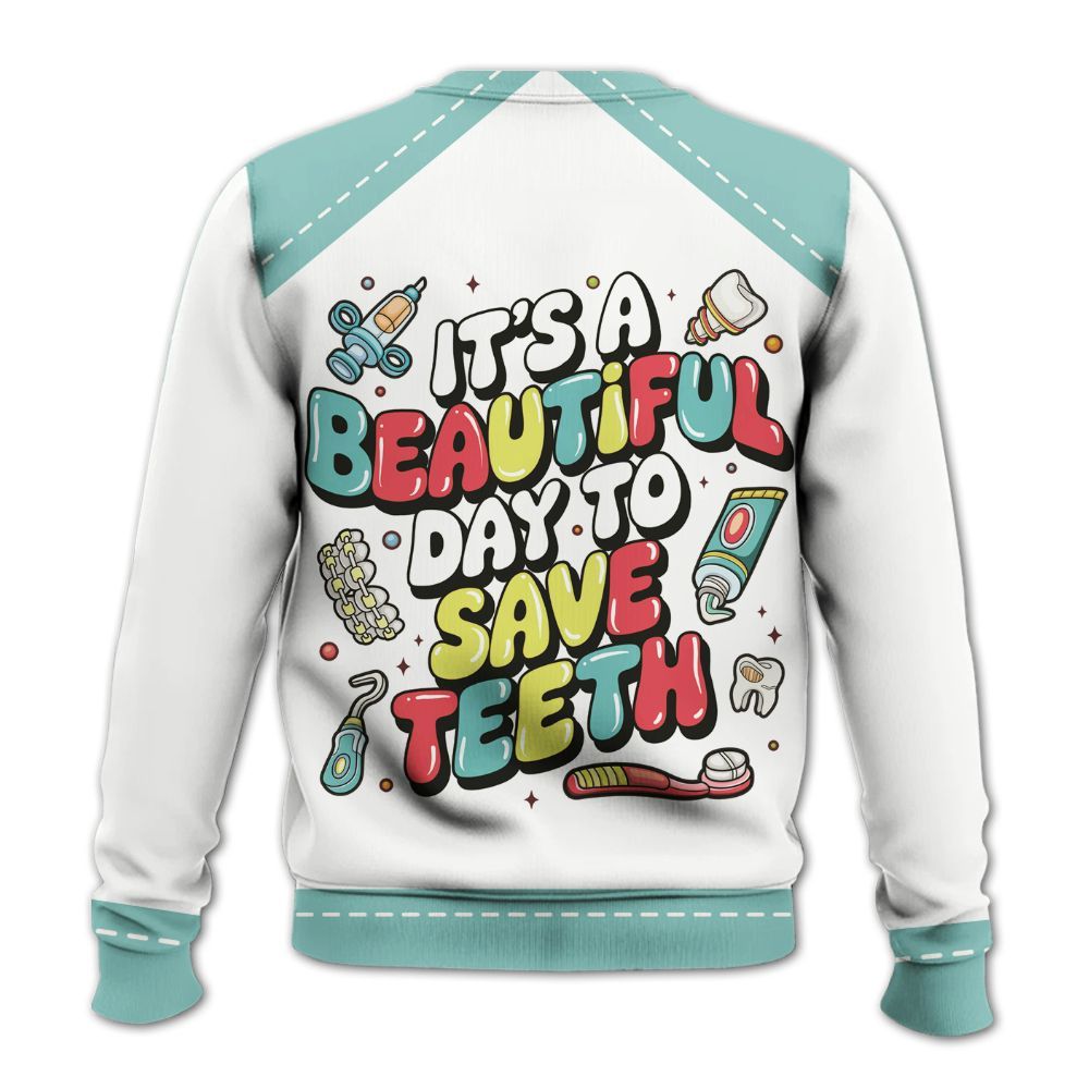 Amare Box Dental Shirt, Day To Save Teeth, Dential Assistant, Dental Hygienist, Dental Office, Custom Name Gift Shirt For Dentist Knitted Sweater