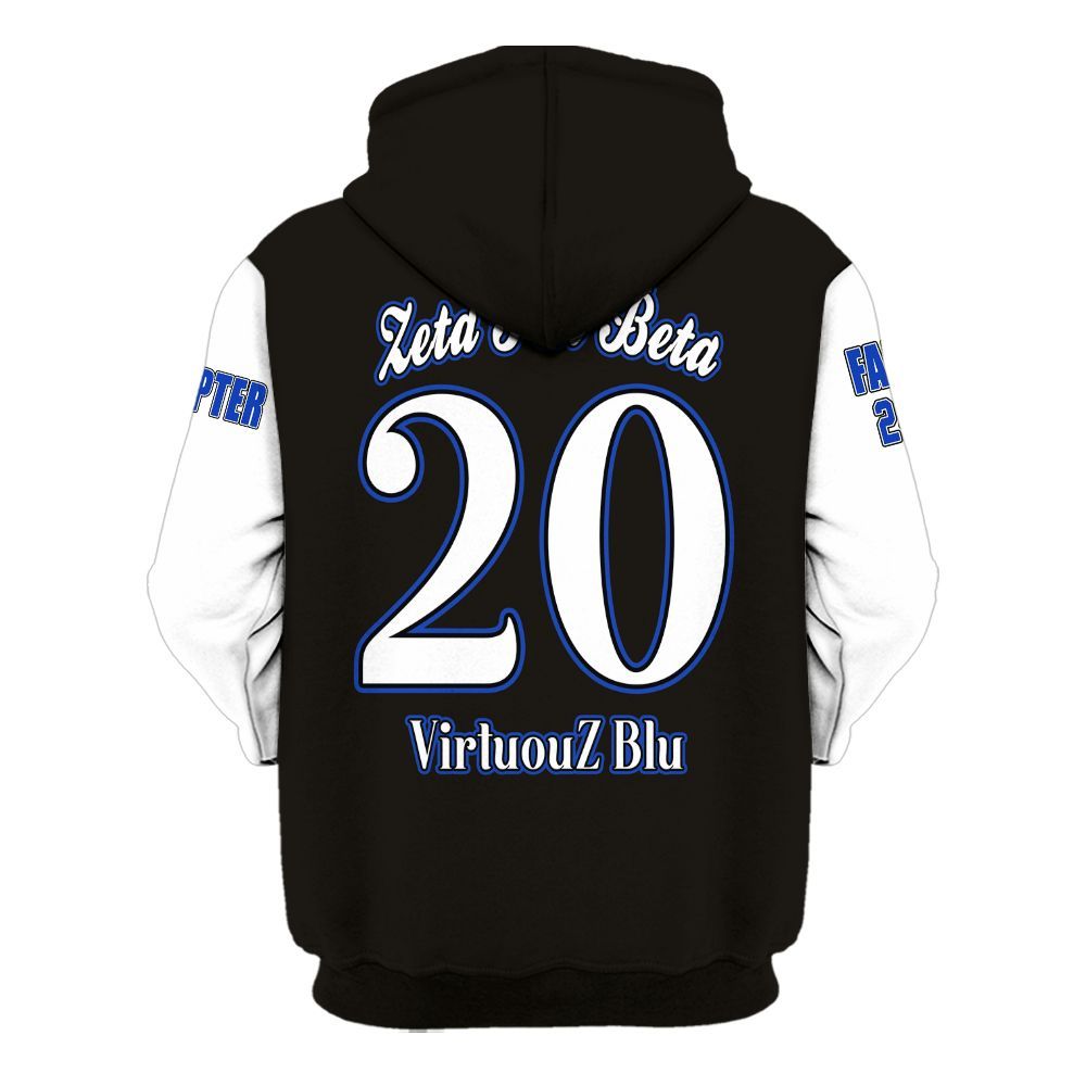 Ireishprint Zeta Phi Beta Custom Chapter Shirt, Personalized Your Z Phi B Black Blue Sleeve 1920 Zeta Phi Beta Sorority Hoodie