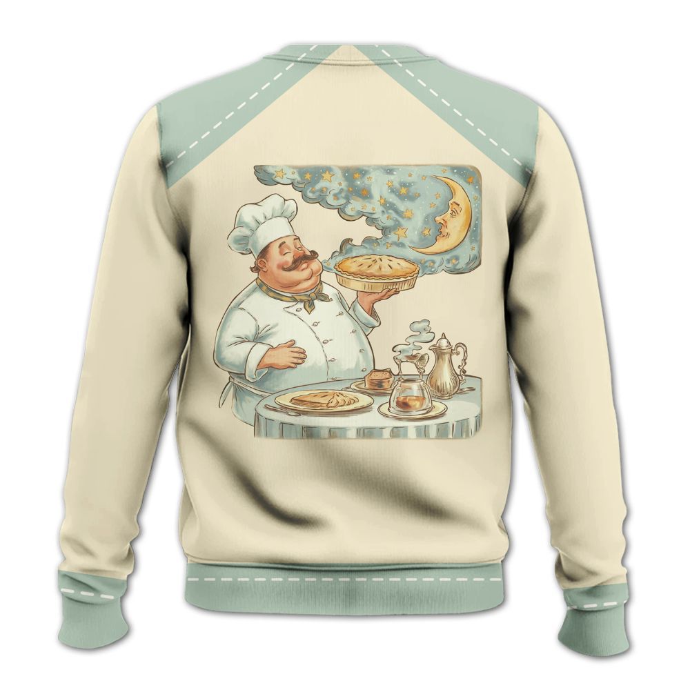 Amare Box Cooking Shirt, Celestials Vintage Moon Chef, Funny Cook, Chef Shirt, Baking Shirt, Cook Lover, Custom Name Gift Shirt For Chef Knitted Sweater