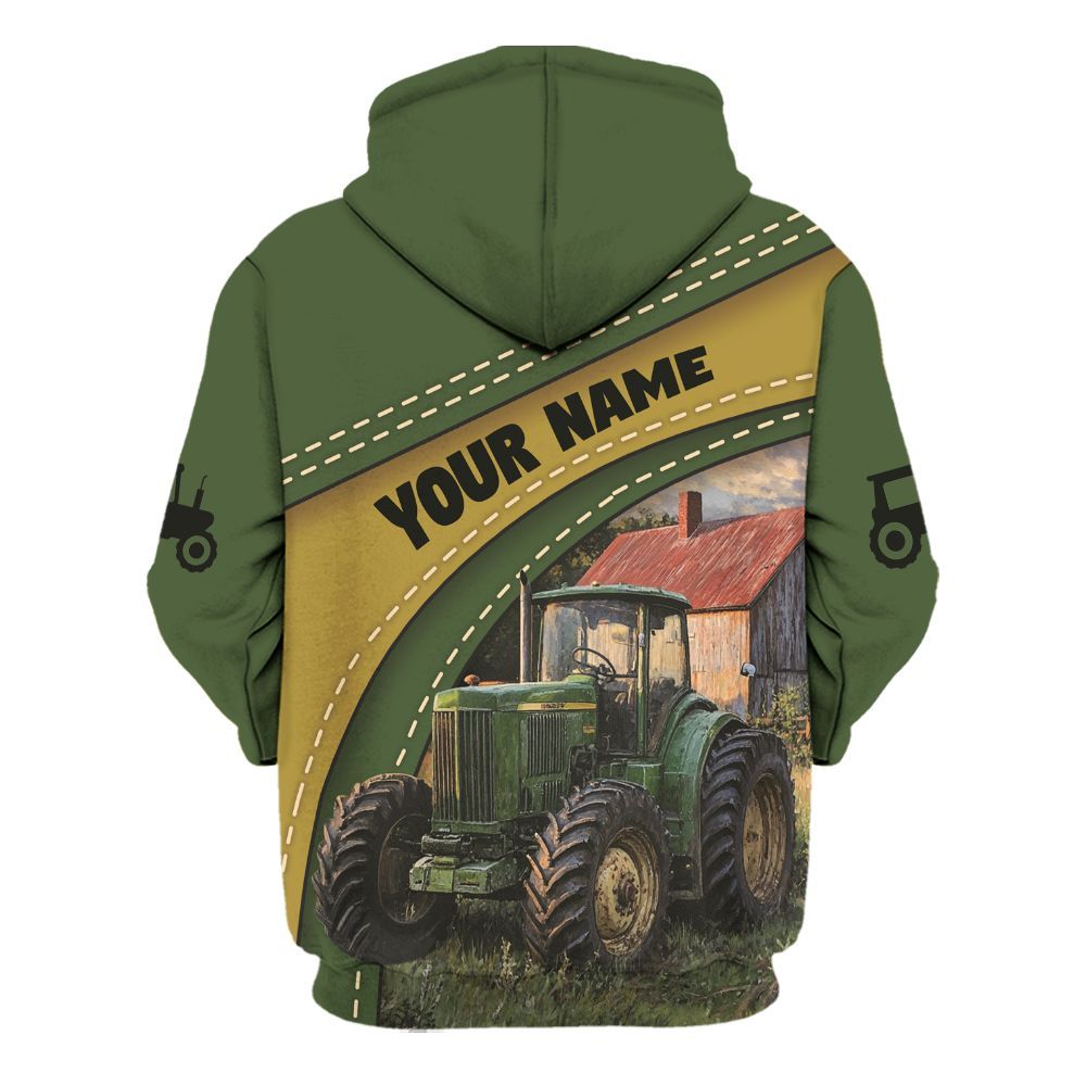 Amare Box Farm Tractor Shirt, Country Tractor, Custom Name, Tractor Clipart, Love Tractor, Vintage Tractor, Gift For Loves Farmer Unisex Hoodie