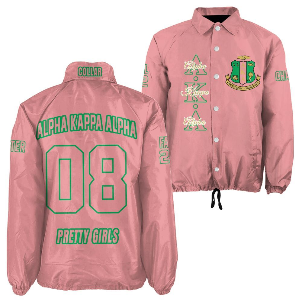 Ireishprint A.K.A Custom Line Crossing Jacket, Personalized Salmon Pink Jacket 1908 Sorority Crossing Jacket