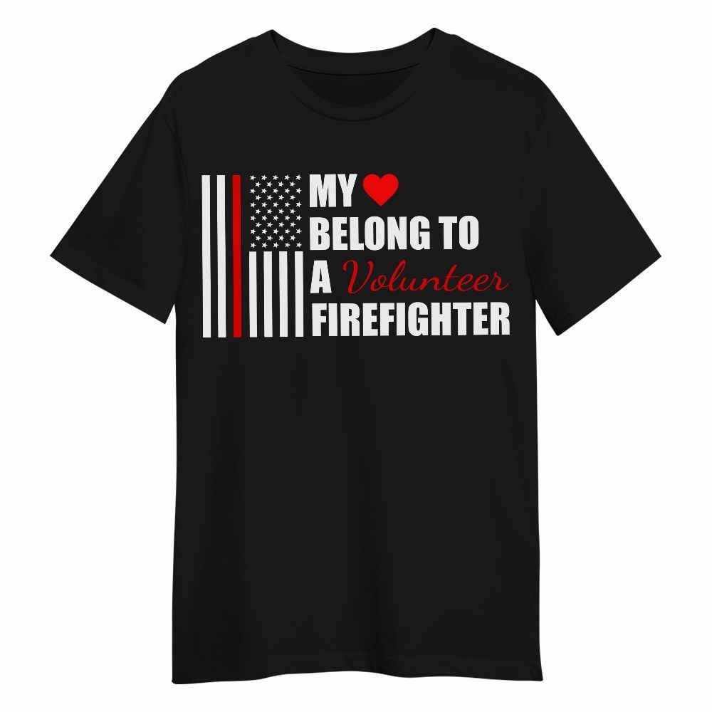 Amare Box Firefighter Shirt, My Heart Belong To Firefighter, Rescue Hero, Firefighter Shirt, Wife Gift, Lover Gift, Gift Shirt For Man Unisex Shirt