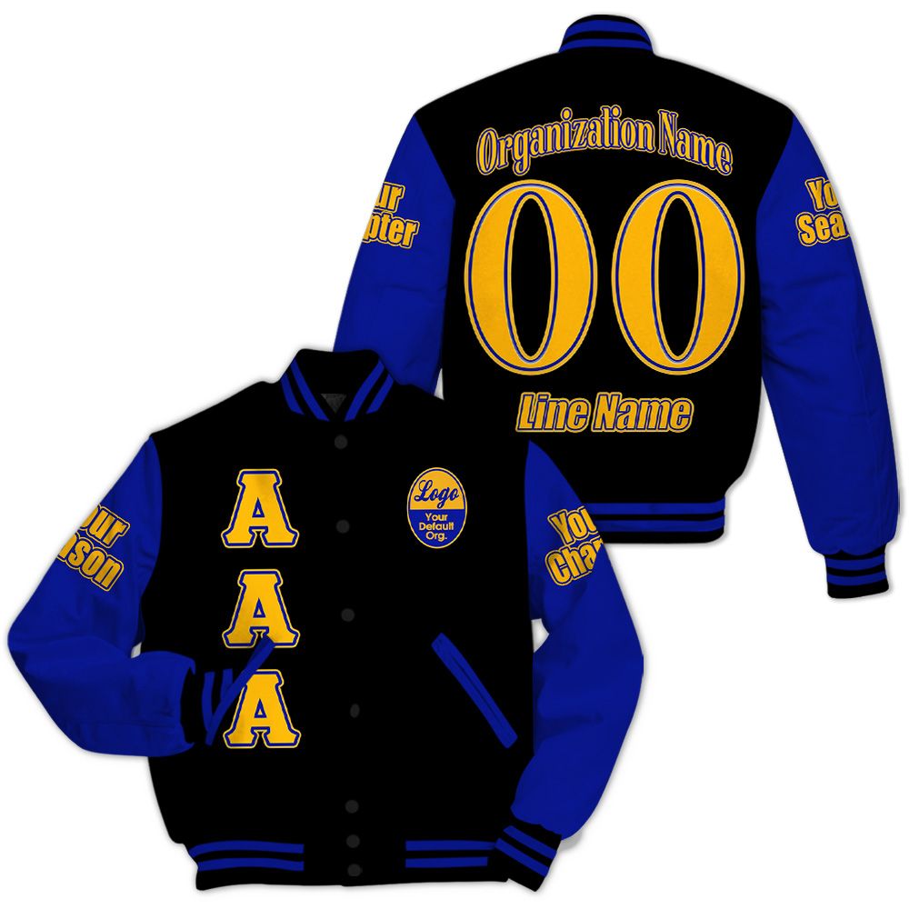 Custom Chapter Varsity Jacket, Sigma Gamma Rho Royal Blue Sleeves Sisterhood 1922 Sorority Jacket