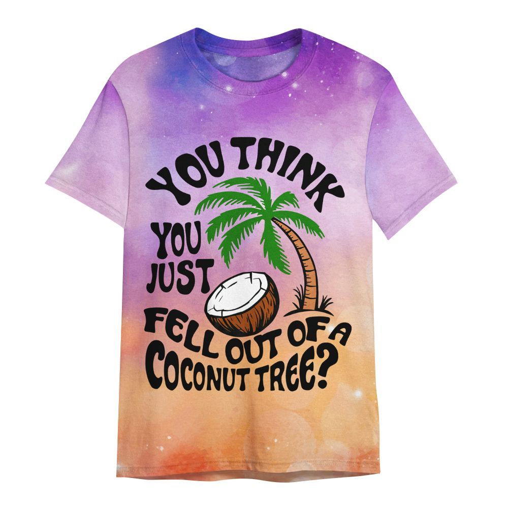 Amare Box Coconut Tree Watercolor Shirt, You Think You Just Fell Out Of A Coconut Tree Shirt All Over Print Unisex Shirt