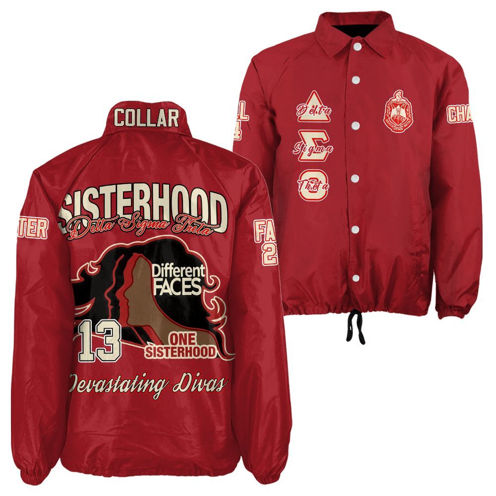 Ireishprint Delta Sigma Theta Custom Line Crossing Jacket, Delta Sigma Theta Sisterhood Crimson Jacket 1913 Sorority Crossing Jacket