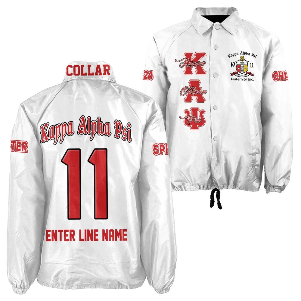 Ireishprint ΚΑΨ Custom Line Crossing Jacket, Personalized White ΚΑΨ Jacket Fraternity Crossing Jacket