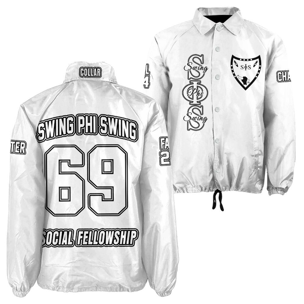 Ireishprint Swing Phi Swing Custom Line Crossing Jacket, Personalized White Jacket Swing Phi Swing Sorority Crossing Jacket