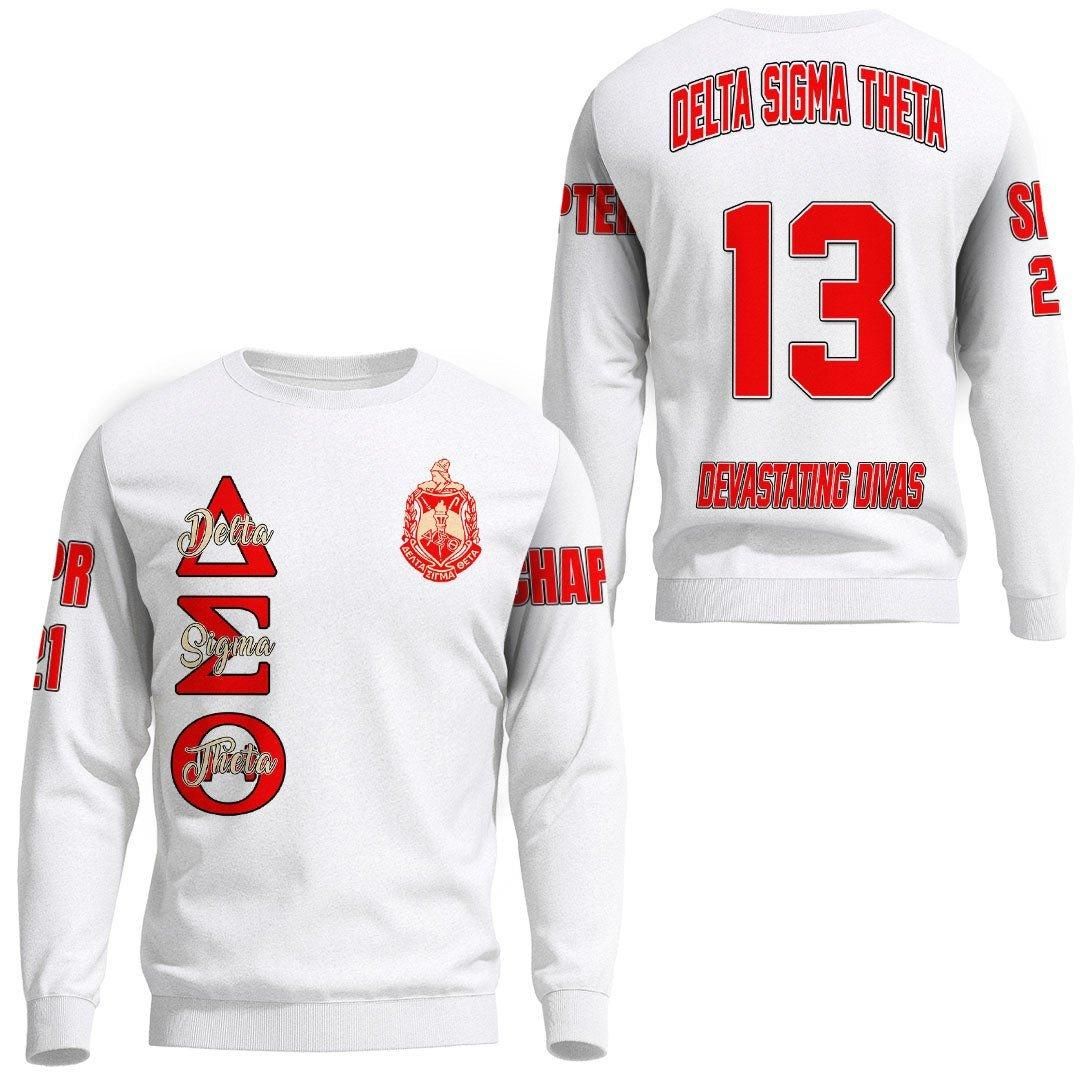 Personalized Delta Sigma Theta White Sweatshirt