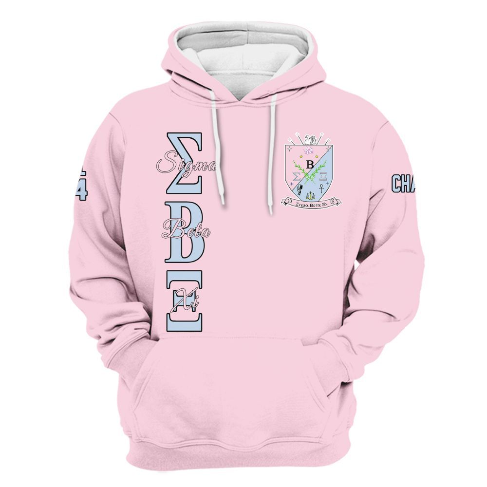 Ireishprint Sigma Beta Xi Custom Chapter Shirt, Personalized Pink Shirt Sigma Beta Xi Sorority Hoodie