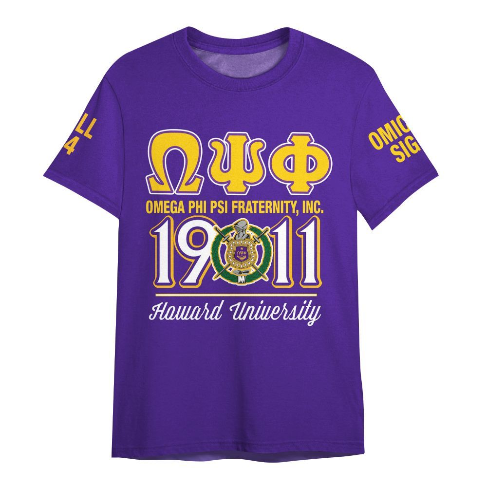 Ireishprint ΩΨΦ Custom Probate Line Shirt, Personalized Purple Shirt ΩΨΦ 1911 Fraternity Shirt