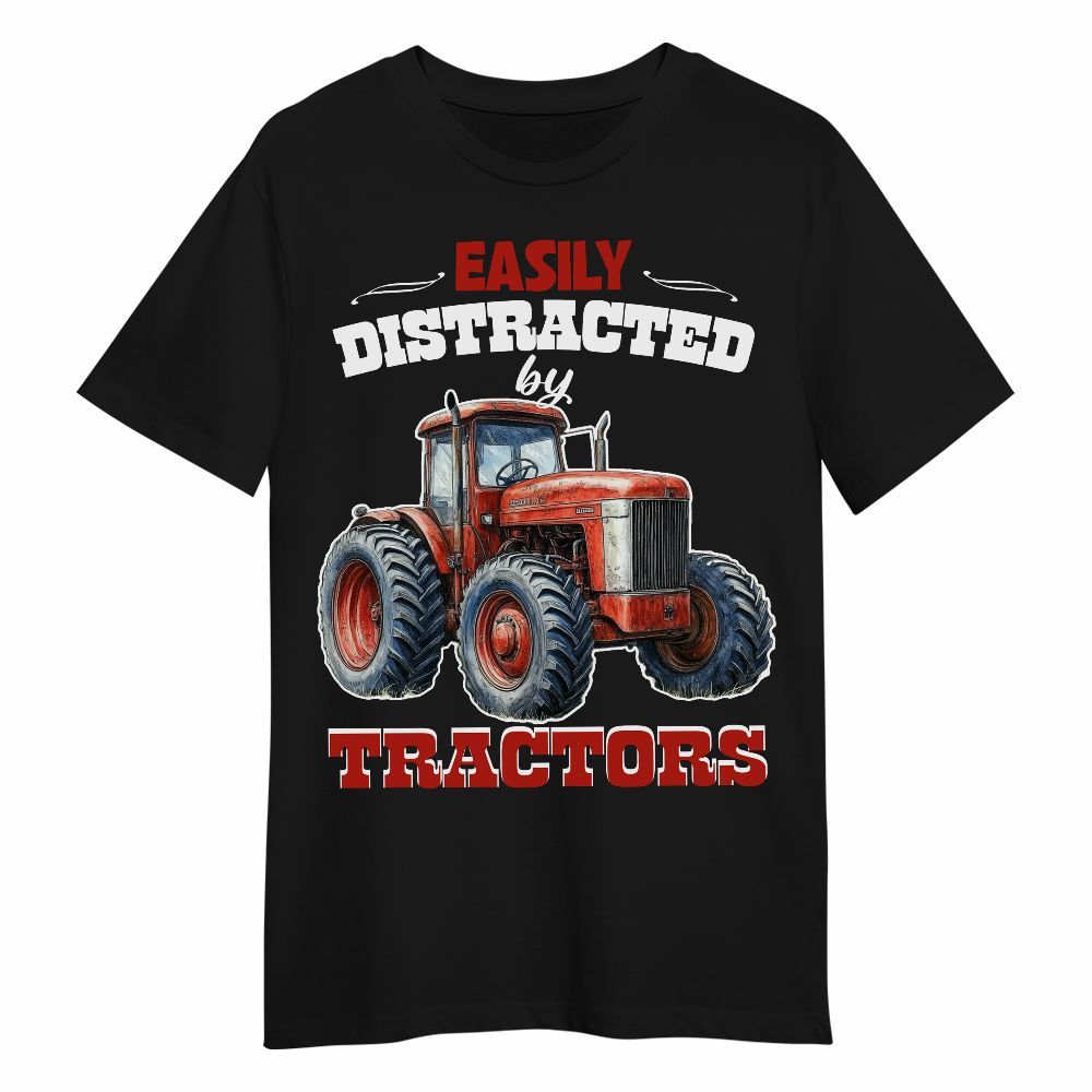 Amare Box Farm Tractor Shirt, Easily Distracted By Tractors, Love Tractor, Vintage Tractor, Boy Tractor, Gift For Loves Farmer Unisex Shirt
