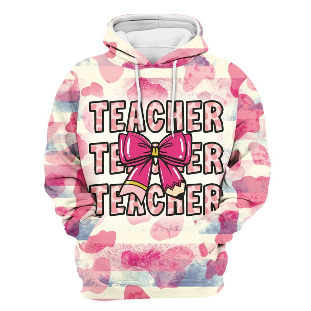Amare Box Teacher Shirt, Teacher Pencil Coquette, Teacher Life, Teacher Humor, School Themed, Hand Drawing Gift Shirt For Teacher Unisex Hoodie