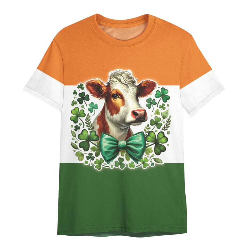 Amare Box Cow Farm Shirt, ST Patrick's Day Cow, Not Lucky Simply Luck, Cute Cow, Lucky Cow, Cow Shirt, Holiday Gift For Cow Lover All Over Print Unisex Shirt