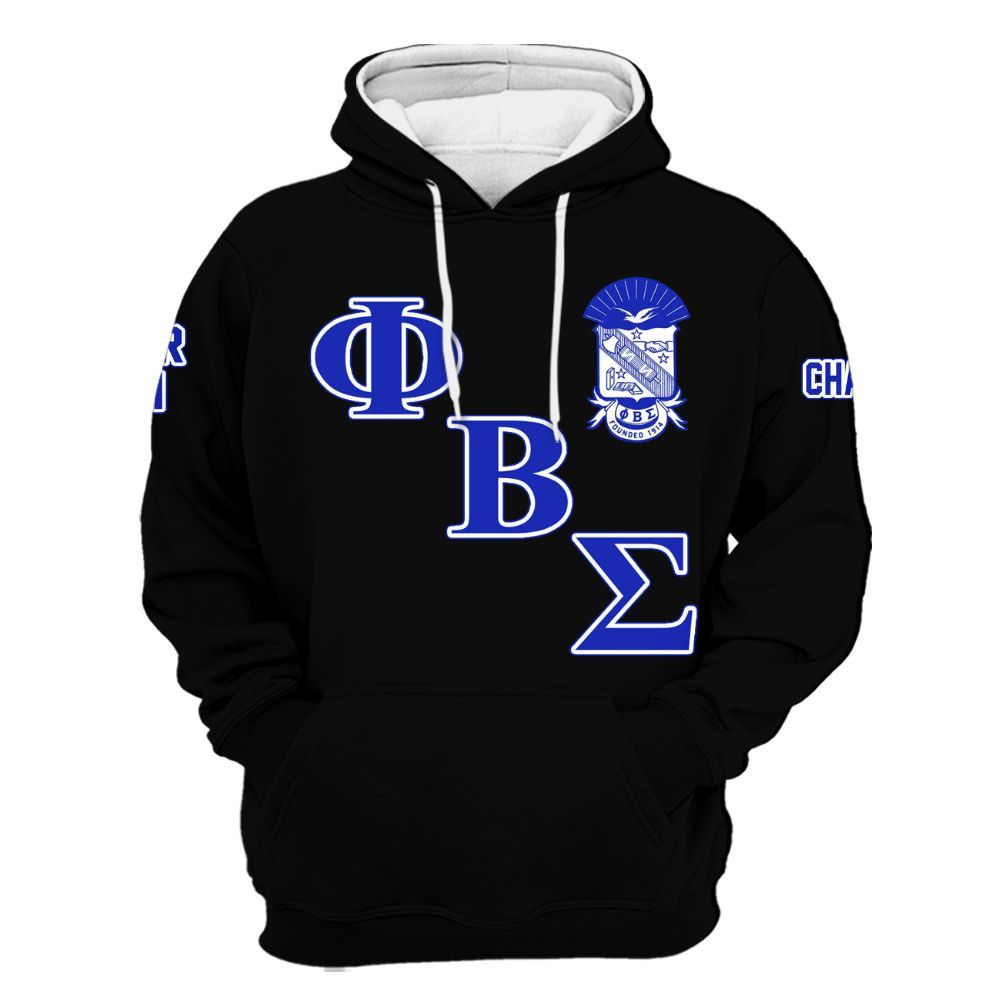 Ireishprint Phi Beta Sigma Custom Chapter Shirt, Personalized Dove Black Royal Blue Shirt Phi Beta Sigma Fraternity Hoodie