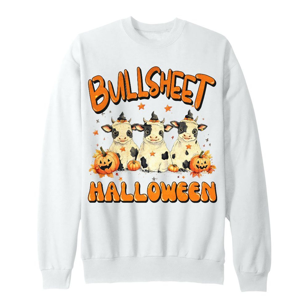 Amare Box Cow Halloween Shirt, Retro Bullshett Halloween Boo Spokky Season Gift For Fan Unisex Sweatshirt