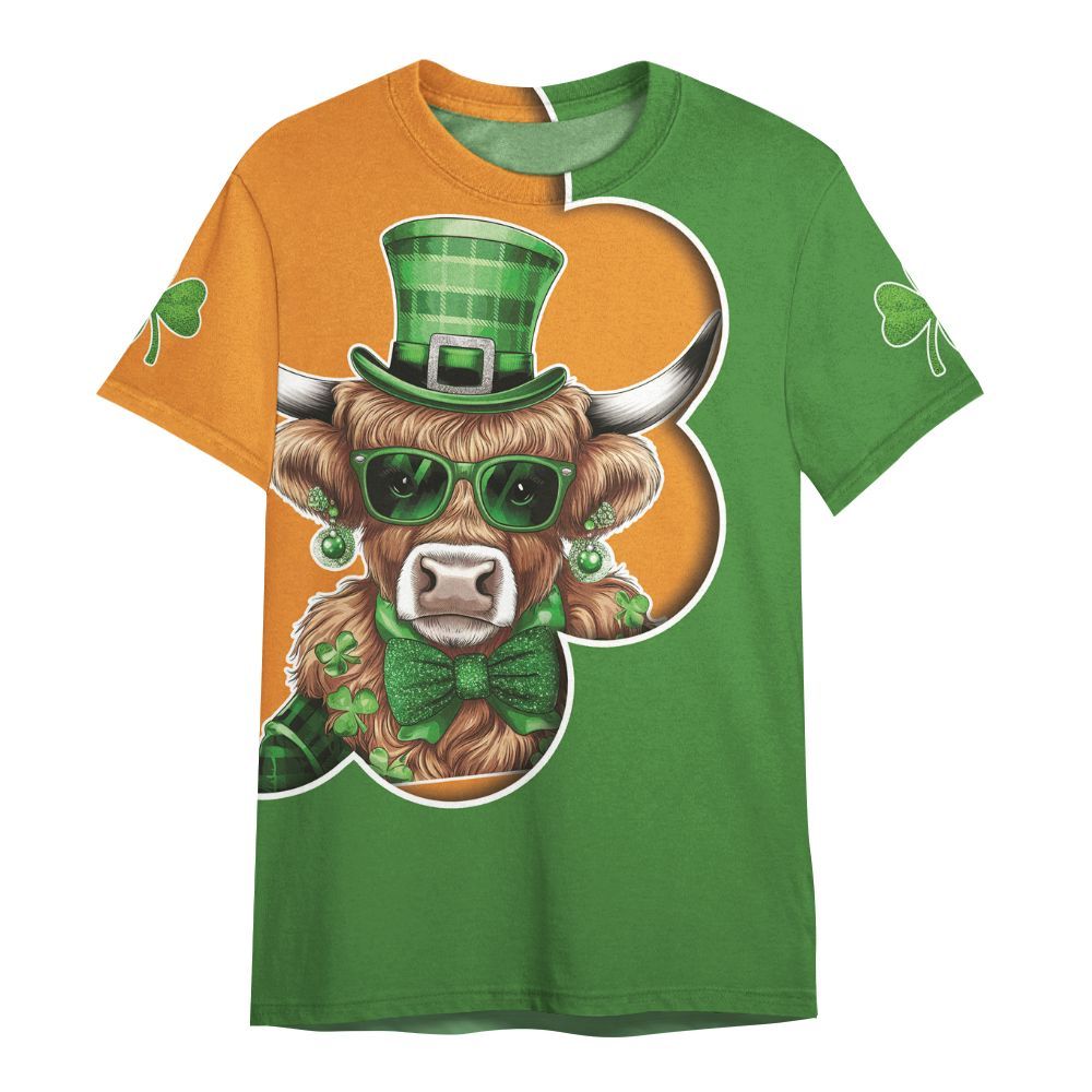 Amare Box Cow Farm Shirt, ST Patrick's Day Cow, Happy ST Patrick's Day, Funny Cow, Cow Shirt, Holiday Custom Name Gift For Cow Lover All Over Print Unisex Shirt