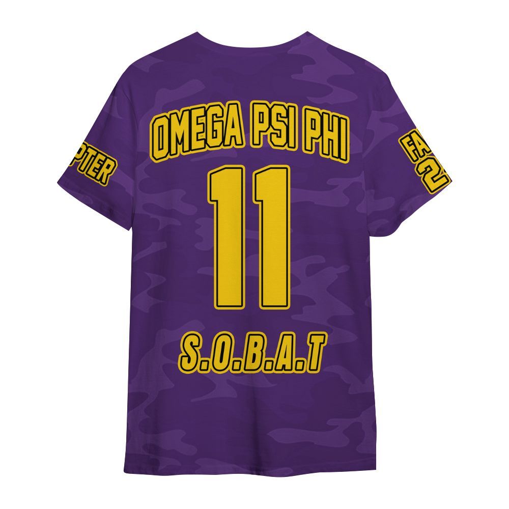 Ireishprint ΩΨΦ Custom Chapter Shirt, Personalized Camo Old Gold Sleeve Shirt ΩΨΦ Fraternity Shirt