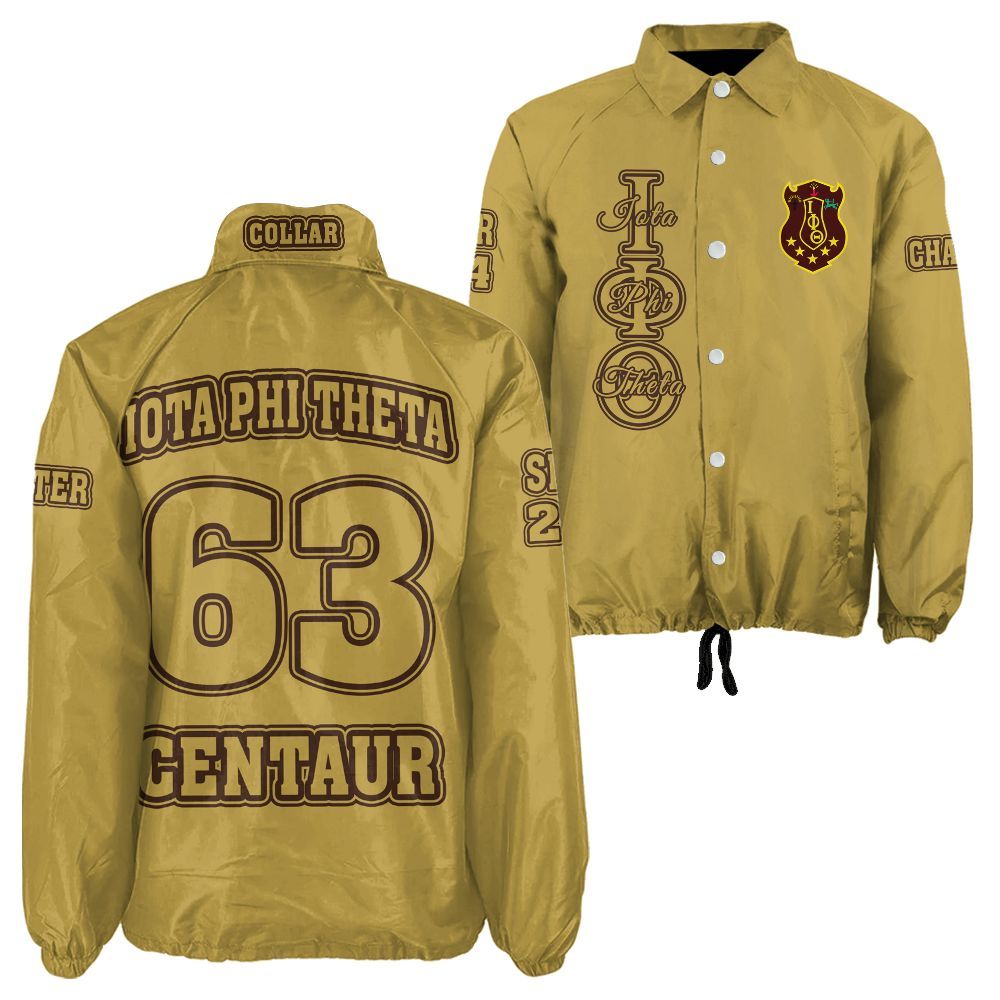 Ireishprint Iota Phi Theta Custom Line Crossing Jacket, Personalized Gilded Gold Jacket Iota Phi Theta Fraternity Crossing Jacket