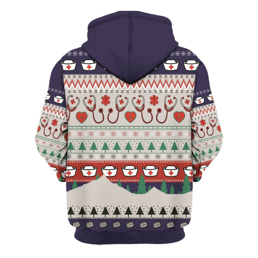 Amare Box Snowman Nurse 3D Shirt, Christmas Gift For Nurse, Nurse Stuff, Nurse Xmas Unisex Hoodie