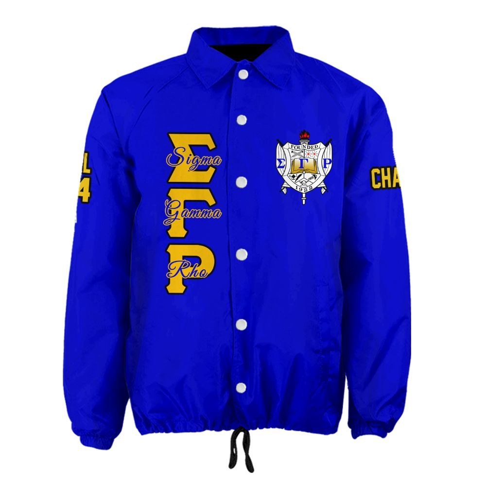 Ireishprint Sigma Gamma Rho Custom Line Crossing Jacket, Personalized Royal Blue Gold Jacket Since 1922 Sorority Crossing Jacket