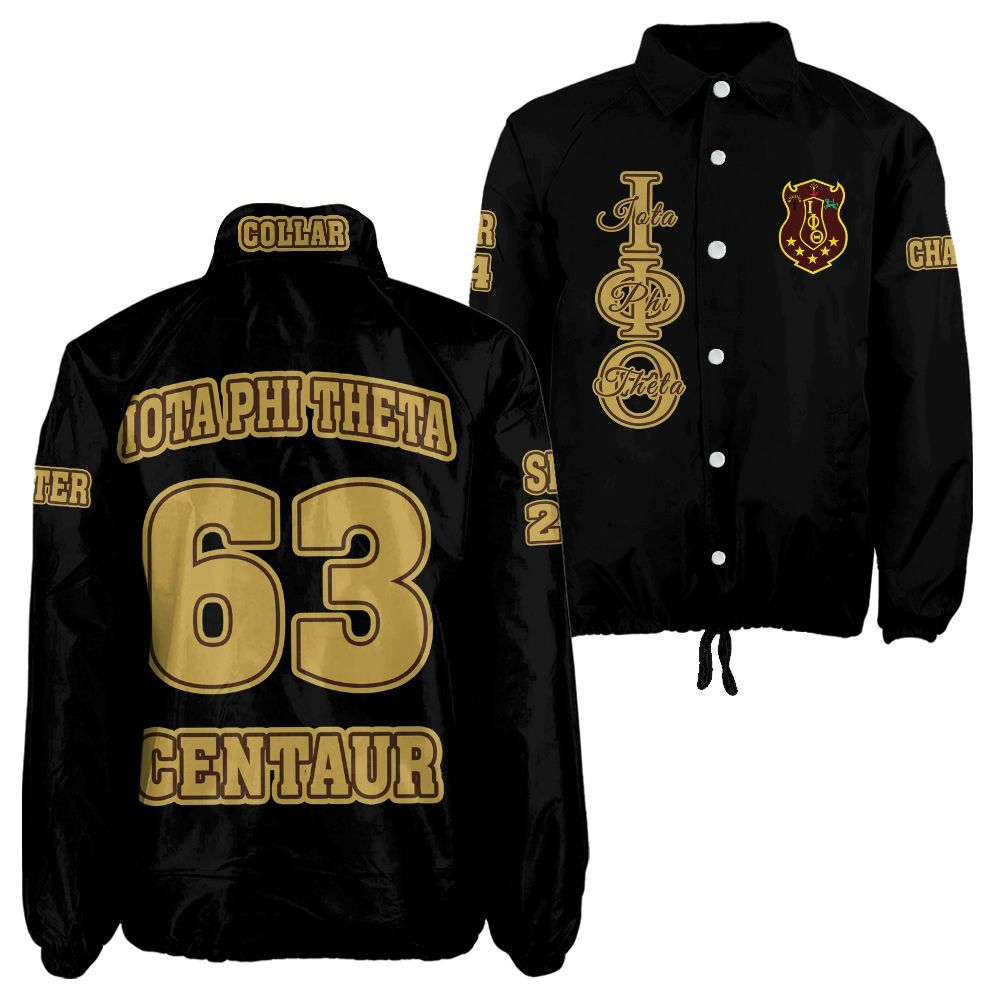 Ireishprint Iota Phi Theta Custom Line Crossing Jacket, Personalized Black Jacket Iota Phi Theta Fraternity Crossing Jacket