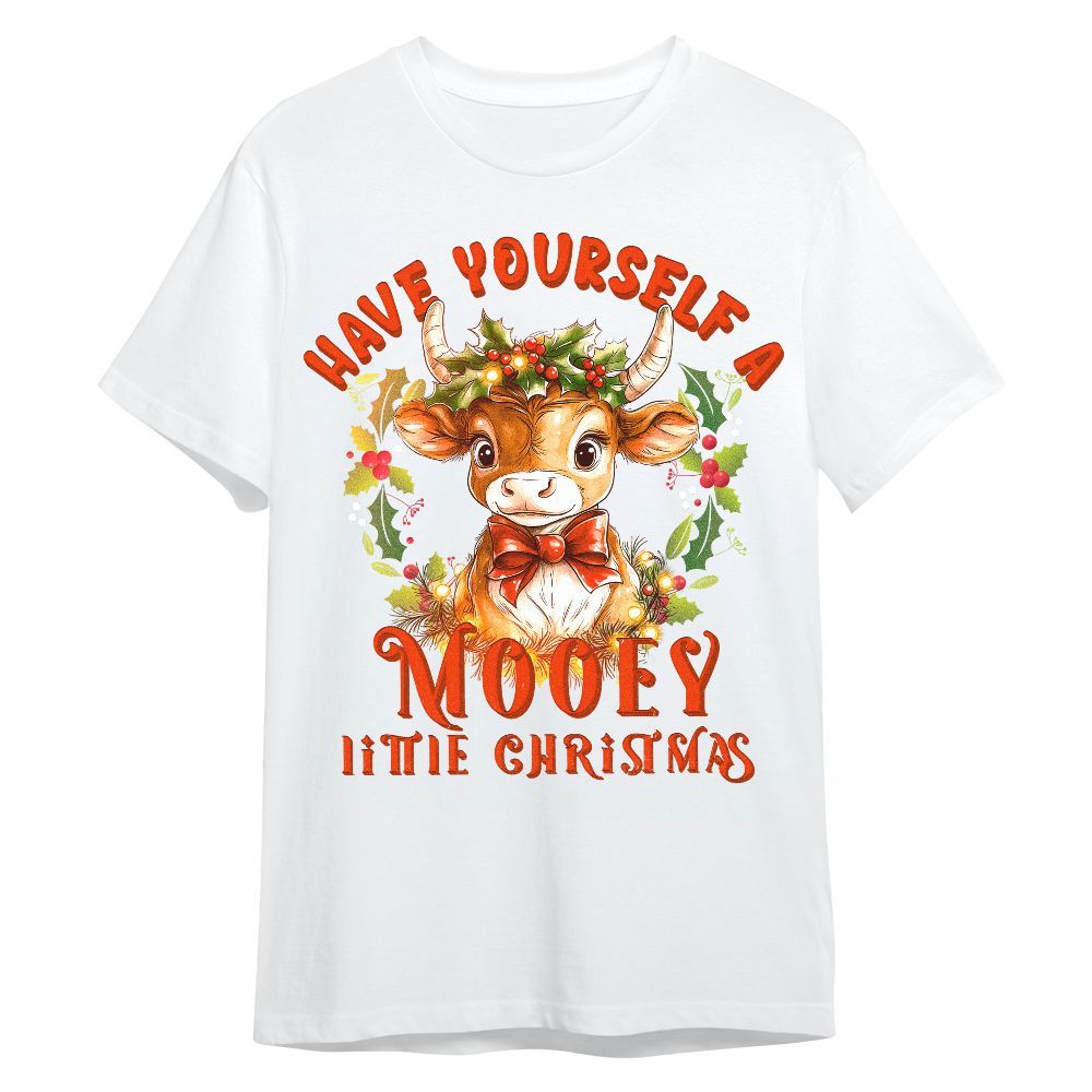 Amare Box Funny Cow Lover Shirt, Have Yourself A Mooey Little Christmas Design Gift For Fan Unisex Shirt