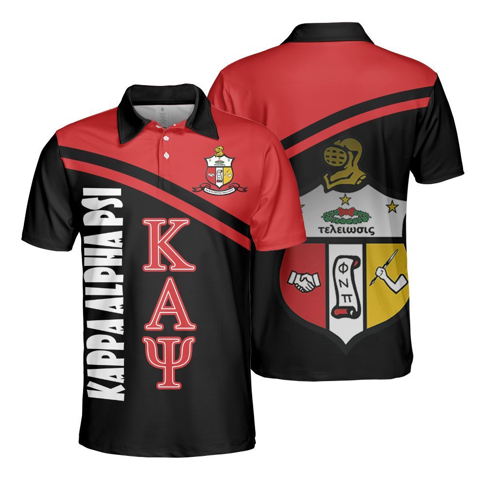 Ireishprint ΚΑΨ Polo Shirt, Curved Shoulder Style Black Kappa Polo Since 1911 Fraternity Polo Shirt